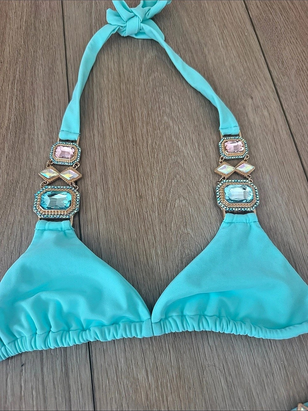 Beach Bunny Jazmin Bikini Embellished Blue - Picture 2 of 2